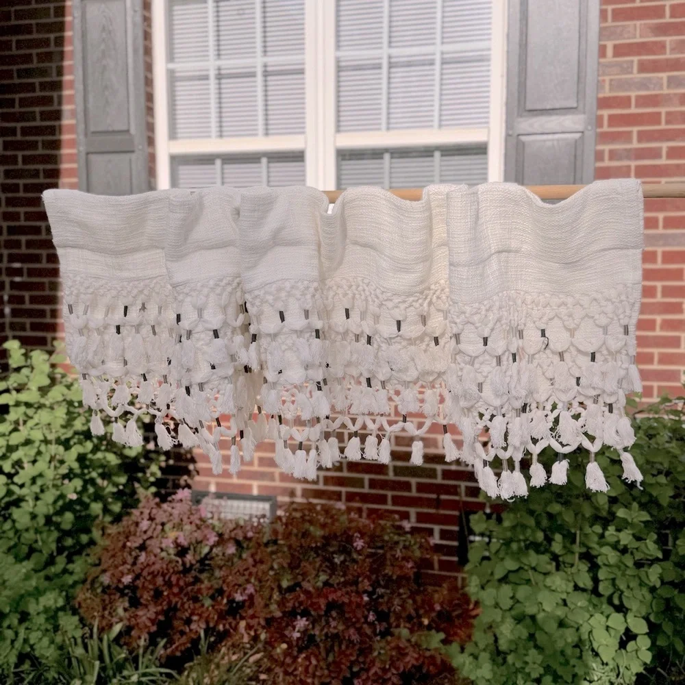 Anthropologie “ Hand made from anthropology curtains window  / Fringe ruffle  /